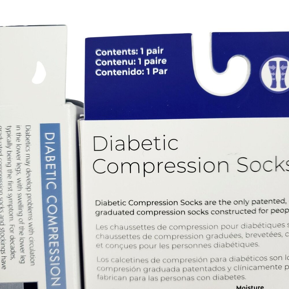 NEW Sigvaris 2 Pairs White Knee High Men Diabetic Compression Socks 18-25mmHg ML - Picture 7 of 8